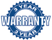 3 Year Warranty