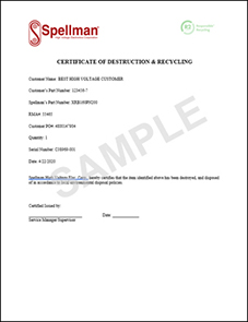Certificate of Destruction and Recycling