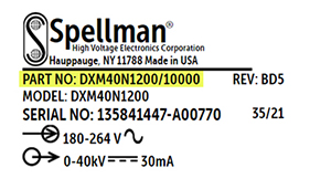 Spellman Label Part Number