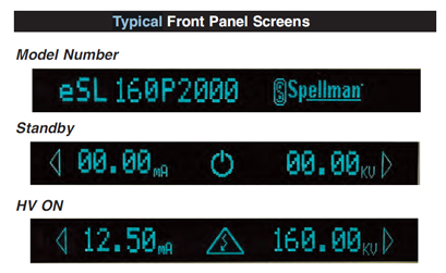 eSL Typical Front Panel Screen
